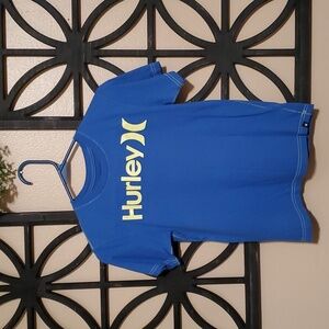 Hurley Boy's Short Sleeved Skater T Shirt Cobalt Blue & Bright Yellow